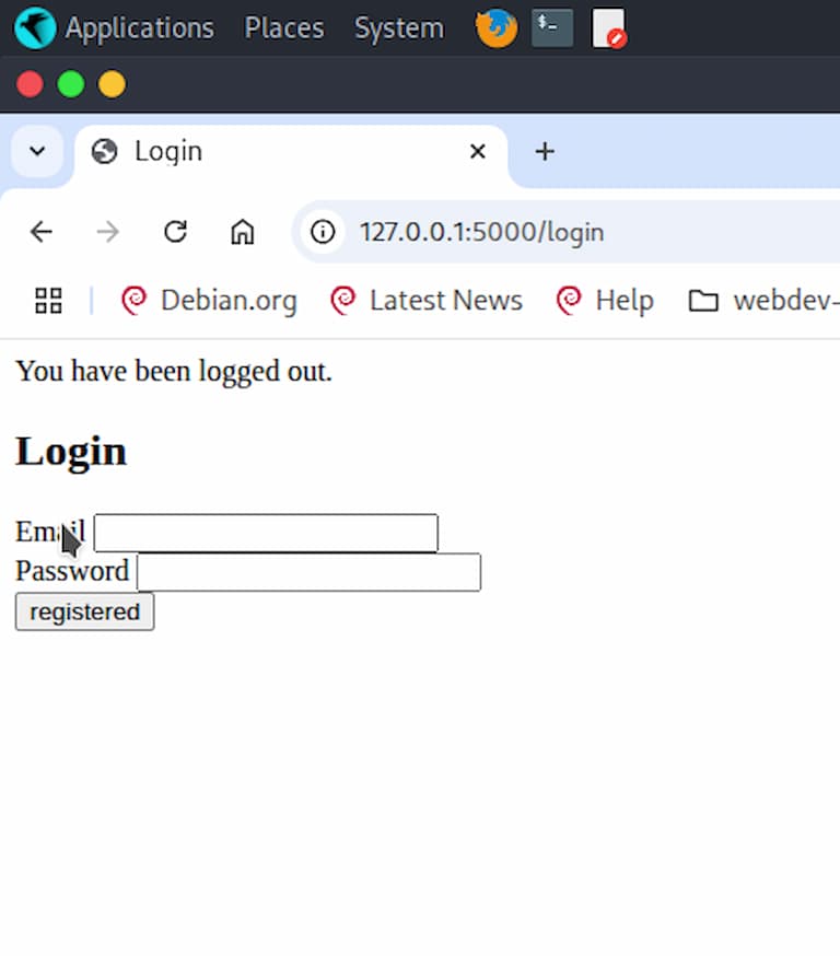 Logout route confirmed, session destroyed